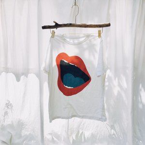 Saturdays New York mouth white t-shirt